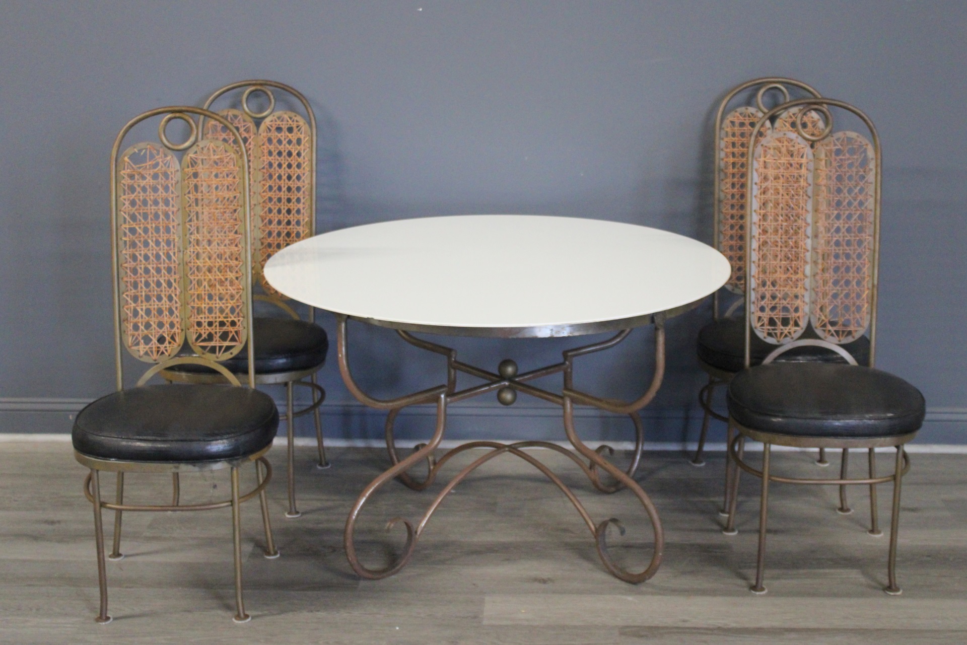 Vintage Italian Steel Table & 4 Chairs. Barnebys